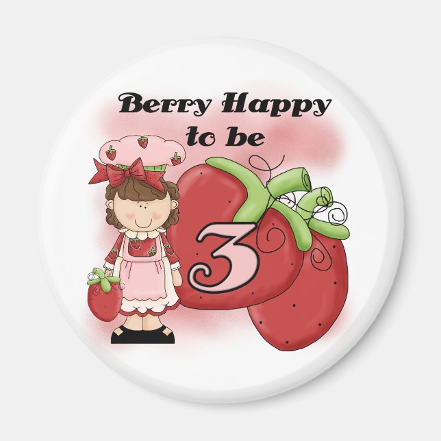 Brun berry 3:e födelsedag T-shirts och gåvor Magnet (Framsidan)