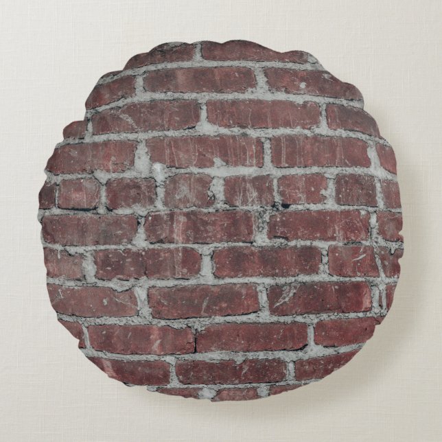 Brun betongvägg rund kudde (Framsidan)