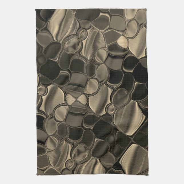 Brun biet, cirklar och rundade av former kökshandduk (Vertikal)