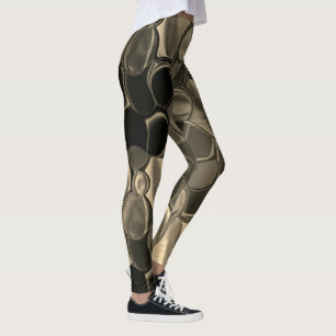 Brun biet, cirklar och rundade av former leggings