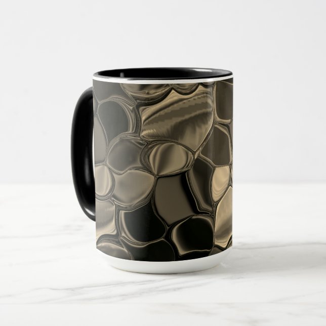 Brun biet, cirklar och rundade av former mugg (Framsida vänster)