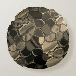 Brun biet, cirklar och rundade former rund kudde