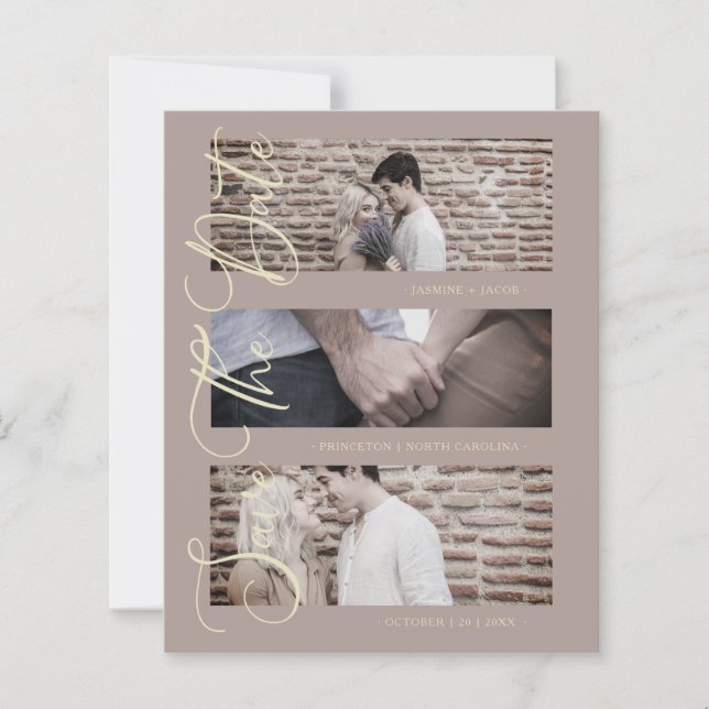 Brun Billigt, Trendig Modern 3 Bröllop Photos Coll (Framsida)