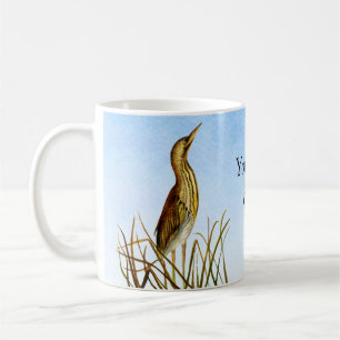 Brun bittern Bird Watercolor Painting Coffee Mugg