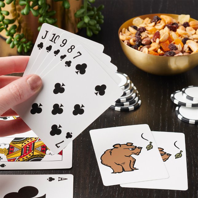 Brun björn med fallande höst Löv Cute Wildlife Casinokort (Skapare uppladdad)