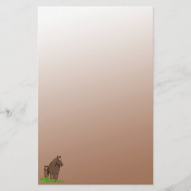 Brun björn- och foalståring brevpapper (Framsida)