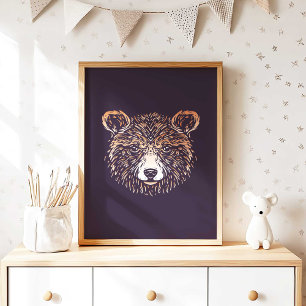 Brun björn   Utskrift av skogsmätare Poster