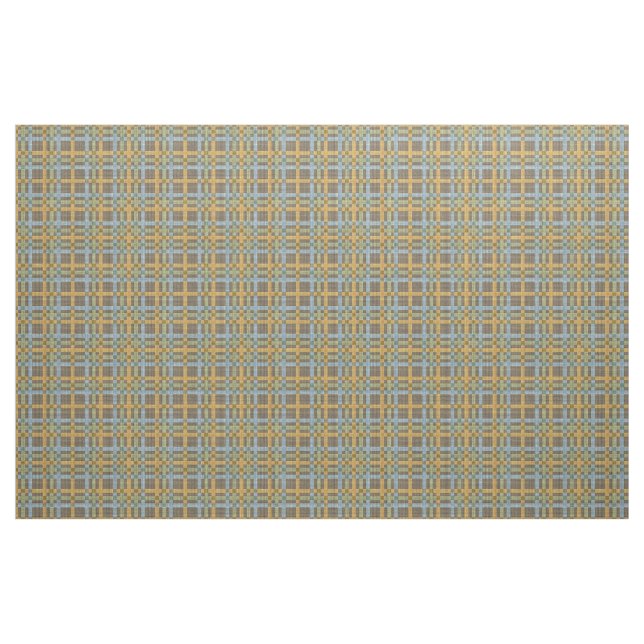Brun blå Gult Grönt Tartan Squares Mönster Tyg (Fat Quarter)