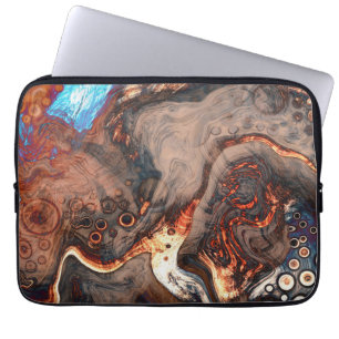 Brun, blå och Orange Modern Art Laptop Fodral