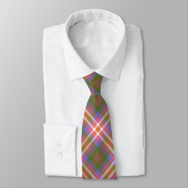 Brun, blå, Rosa och vit Tarten Manar Tie Slips (Bunden)