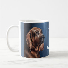 Brun blodhund oljemålning mugg