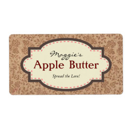 Brun Blommigt Apple Butter Sylt Burk-etiketter, An Fraktsedel