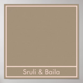 Brun blommigt, bordstablett poster