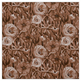 Brun Blommigt Fabric Tyg