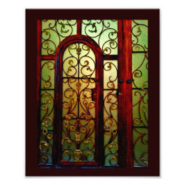 Brun Blommigt Fototryck