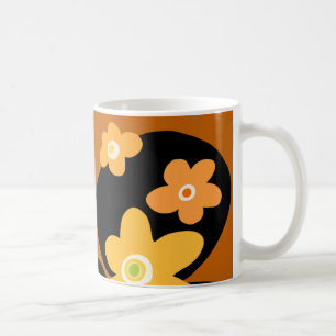 Brun blommönster kaffemugg