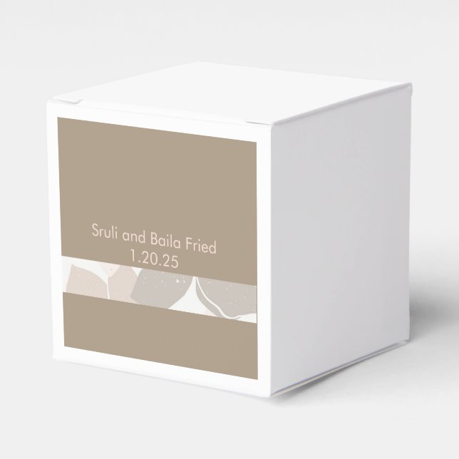 Brun blomsterförmånslåda presentaskar (Framsidan Sidan)