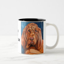 Brun Bloodhound oljemålning mugg