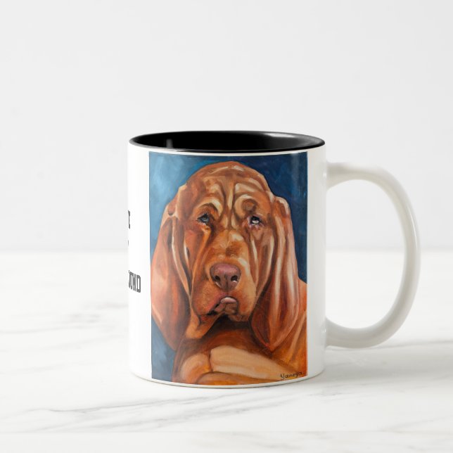 Brun Bloodhound oljemålning mugg (Höger)