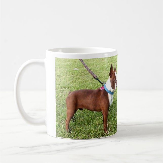 Brun Boston Terriermugg Kaffemugg (Vänster)