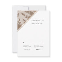 Brun botaniskt bröllop OSA-kort, svarskort