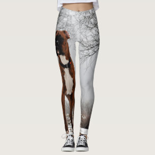 Brun boxarehund leggings