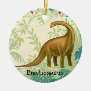 Brun BrachiosaurusDinosaurprydnad Julgransprydnad Keramik