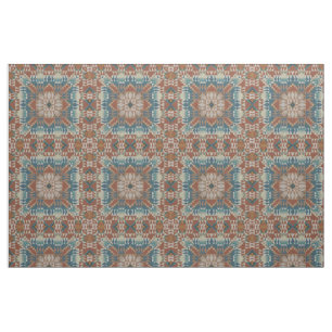 Brun bränd Orange Taupe Blue Teal Ethnic look Tyg