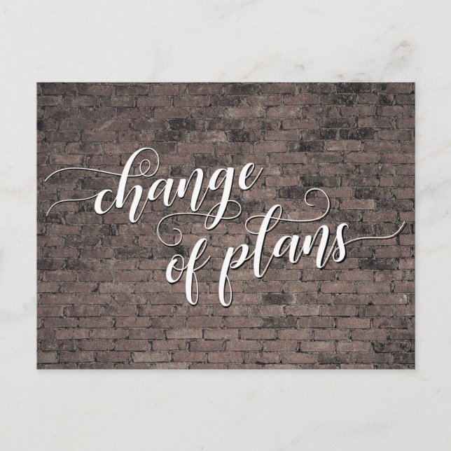 Brun brickor Förändring av planer som skjutits upp Vykort (Framsida)