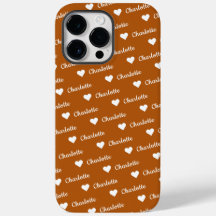 Brun brons Upprepande Namn-skript Heart