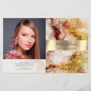 Brun broschyr över vattenfärgen guld glitter