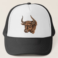 brun buffel med stora horn