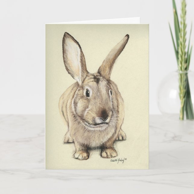 "Brun Bunny"-gratulationskort för kaninkonst Helgkort (Framsida)