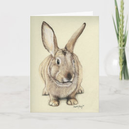"Brun Bunny"-gratulationskort för kaninkonst Helgkort
