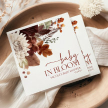 Brun Burgunder Baby I Knopp Blommig Bebis Shower