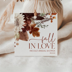 Brun Burgunder Fall In Love Blommig Bröllopsdusch Gåvor Etiketter