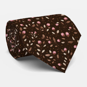 Brun Burgundy Blommig Bröllop Trossgossar Brudgum Slips
