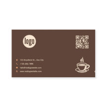 Brun Café Logotyp QR-kod Företagskort