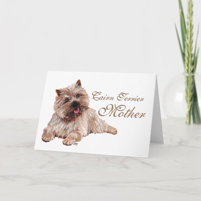 Brun Cairn Terrier Mors Dag Kort (Framsida)