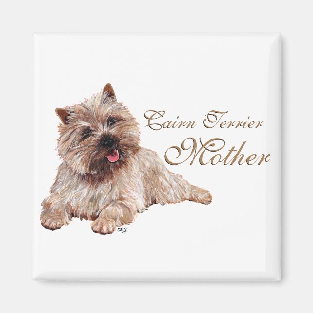 Brun Cairn Terrier Mors Dag Magnet (Framsidan)