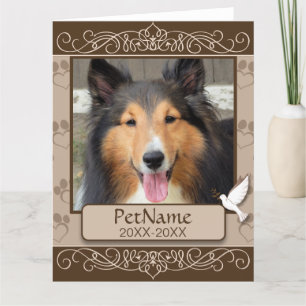 Brun calligraf Swirls Anpassningsbar Set Sympathy Kort