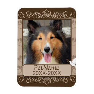 Brun calligraf Swirls Anpassningsbar Set Sympathy Magnet