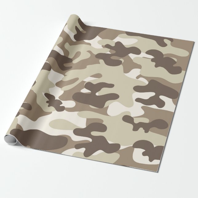 Brun Camo design Presentpapper (Utrullad)