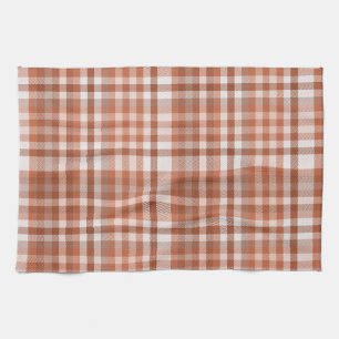 Brun checkers faller pumpkrydda färg höst pu kökshandduk
