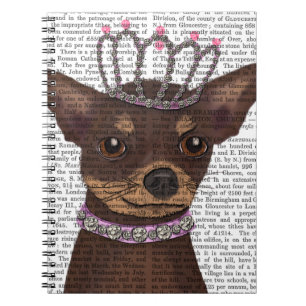 Brun Chihuahua Och Tiara Anteckningsbok Med Spiral