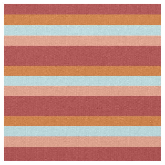 Brun, choklad, pulverblått och Mörk Salmon Linjer Tyg (Närbild)