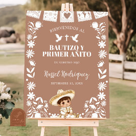 Brun Cielito Lindo Dopning & 1-års välkomstskylt Poster