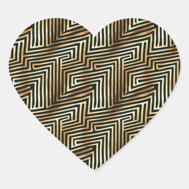 Brun Cream-pilar Hjärtformat Klistermärke (Framsida)