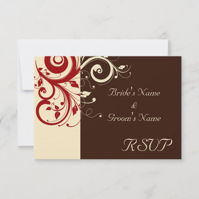 Brun/Cream/Red Reverse Swirl OSA Kort (Framsida)