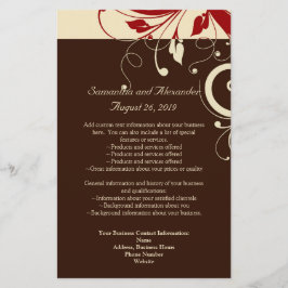 Brun/Cream/Red Reverse Swirl Program/Flyer Flygblad